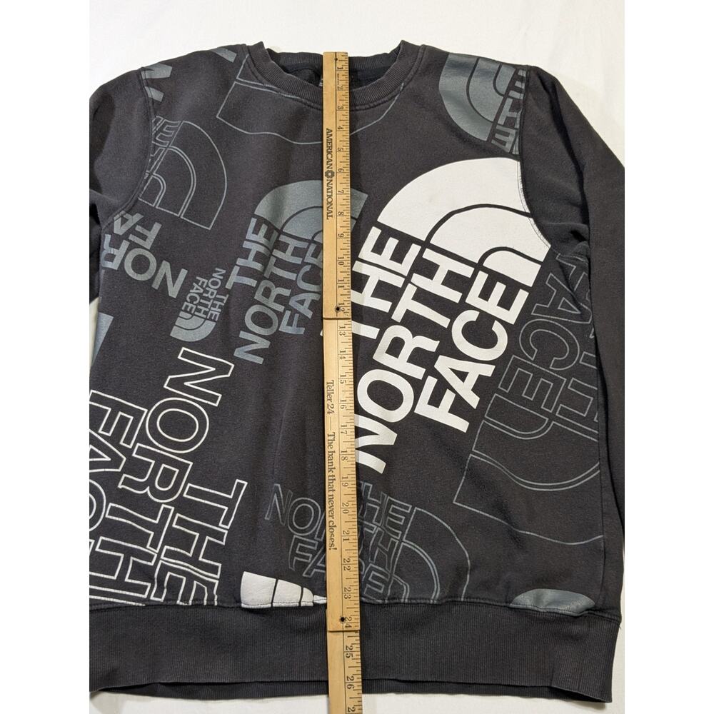 The North Face Men’s Sweatshirt Medium Black Graphic Logo Crewneck Pullover - Picture 4 of 10
